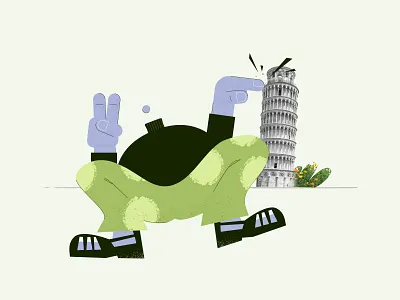 Touriste en Italie ;) 2d character character design collage collageart color flat design illustration italy man person traveling urban art vector woman