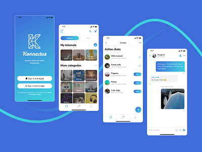 Konnectus - Social Media App app ui app ux design app uxui digital design product design social media app design social media app ui uiux design