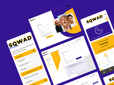 SQWAD - Market Research Platform app ui market research platform marketing platform platform design product design ui design uiux uiux design user experience design web app design web design