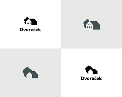 Houseyard / Dvoreček Logo brand branding house logo logo design logodesign minimalism tree tree logo windows yard yard logo