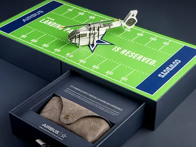 Airbus Dallas Cowboys Suite Box b2b box branding cowboys dallas design packaging