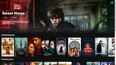 NETFLIX_CLONE entertainment movie react app responsiveness ui wesite design