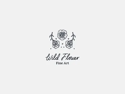 Wild Flower branding design illustration lettering logo vector