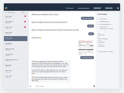 Internal facing chat interface for bill negotiation bill negotiation chat internal ui