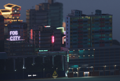 Scene | Fog City 3d architecture building design magicavoxel space voxel