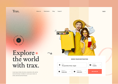 Travel Agency booking design header design hotel hotel booking illustration landingpage ticket tour travel travel agency ui webdesign