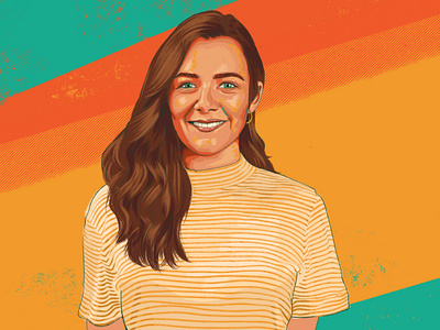Yuit Portraits: Katherine apple pencil branding design digital art digital painting drawing headshot illustration ipad painting portrait portrait art procreate app texture true grit texture supply