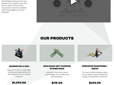 Wicked Edge Website design shopify ui ux web website