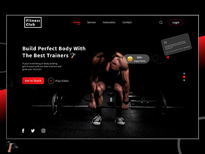 Fitness Gym branding design design inspiration dribbble dribble shot fitness fitness website gym healthy landing page popular simple ui ux web design website design