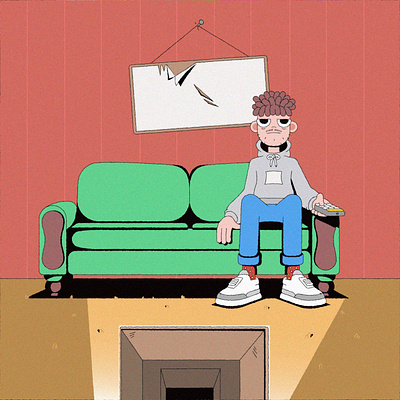 Just an illustration of a lonely guy. adobe illustrator atmosphere character design design illustration