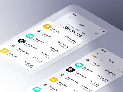 Mobile App 3d app binance bitcoin coin design figma finance interface iphone mobile phone profile ui user ux