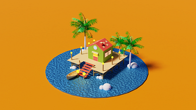 Go Goa 3d 3d art 3d artist 3dart animation blender3d boat branding design graphic design illustration logo lowpoly3d photoshop sun ui uidesign