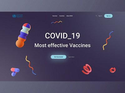 WHO 3d figma illustration illustrator ui ui design web design
