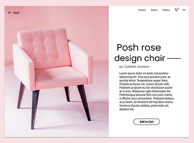 Chair Item page app design typography ui ux