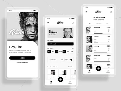 AliceBotanicals Cosmetics Mobile UI KIT application beauty beauty app branding design ecommerce illustration logo minimalist mobile mobileapp ui ux vector web