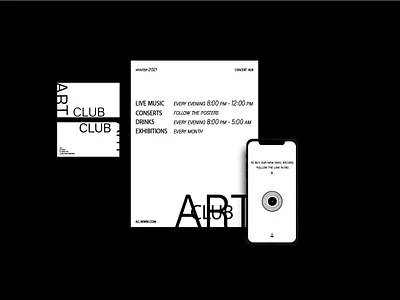 Art club concept brand identify branding design illustration logo typography