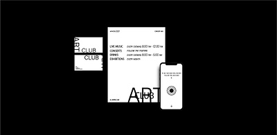 Art club concept brand identify branding design illustration logo typography