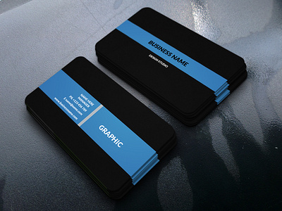 Business Card Design black and blue color business card card design design photoshope simple business card design