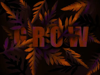 Grow 2d 2d illustration apple pencil design flat illustration glitter grow leaves lettering logo logo design plants procreate