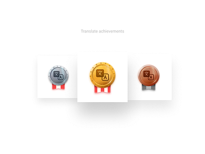 Achievements achievement app award badges figma gold icon icons language medal place service translate uidesign vector