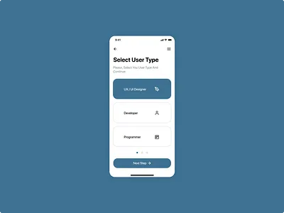 Select User Type 064 app concept dailyui design mobile select ui user type