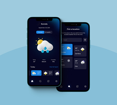 Weather app design ui weather