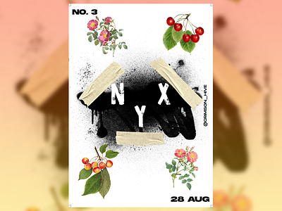 Nyx abstract beauty cover art creative design digital art flower fruits gradient graphic art graphic design grunge leaves nature nyx paint poster artwork poster design tape