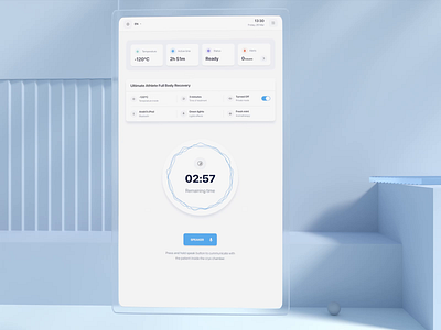 Cryo-treatment inside an app 3d 3d animation animation app blender chamber graphic design interface motion motion graphics music treatment ui ux uxui visual