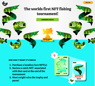 NFT Fishing Tourney - Website crypto figma fishing illustration nft ui ux web