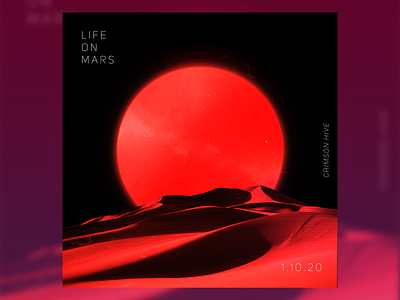 Life On Mars(Red Moon) alone cover art desert design digital art futuristic graphic art graphic design life mars moon planet poster artwork poster design red red moon rock sand silence solitude