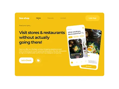 See-shop web landing page app design flat minimal ui ux vector