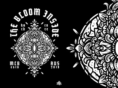 Bloom Inside album cover art artwork bandmerch branding design drawing floral flower illustration mandala merch merch design merchandise merchband merchdesign musicalbum nature ornament tattoo