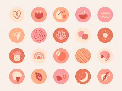 Instagram Story Highlight Icon Kit aesthetics design flat graphic design highlight icon highlights icon illustration instagram instagram stories kit pack photoshop profile page psd set social media social media pack sticker user profile