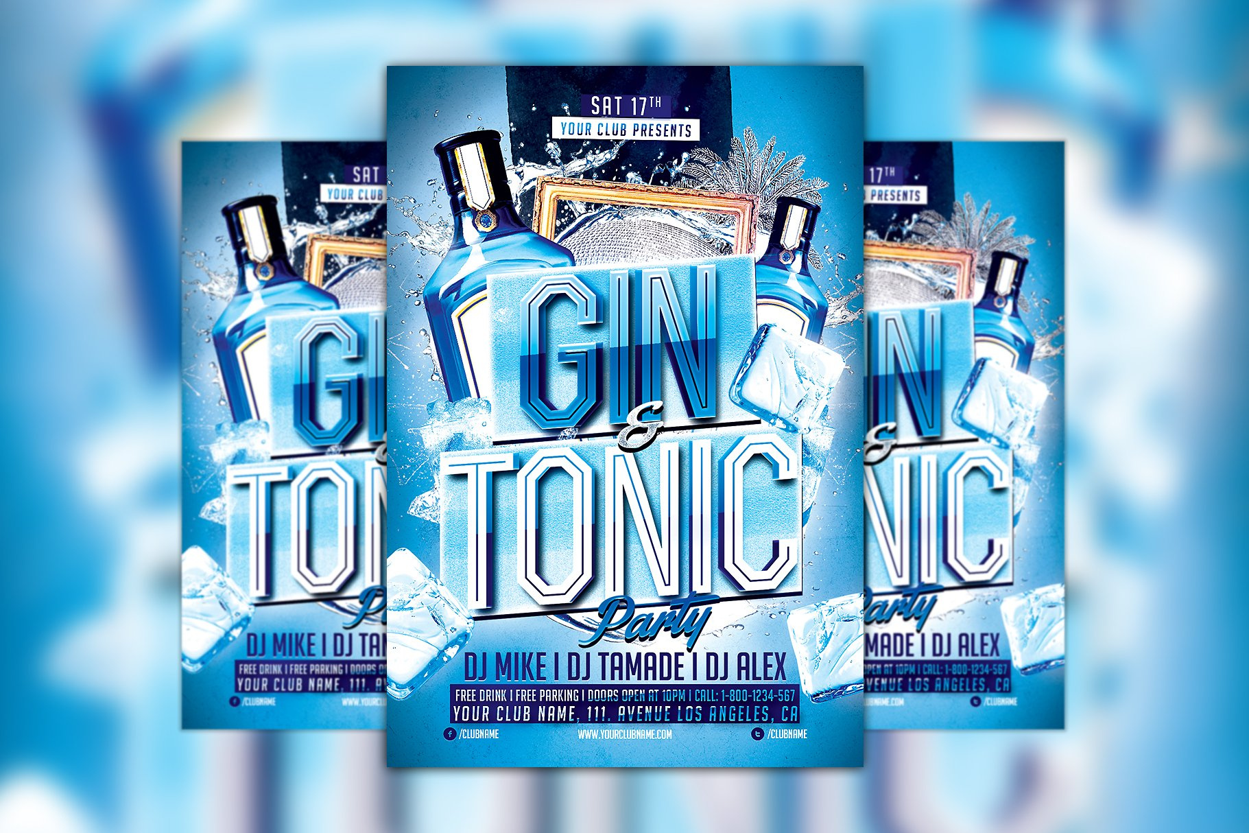 Gin Tonic Night Party Flyer Template by Awesomeflyer on Dribbble