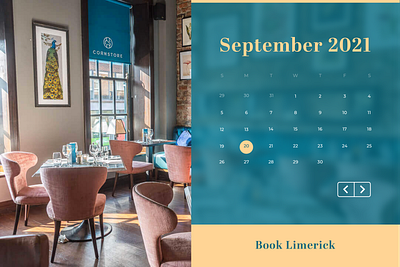 Calendar UI for Cornstore, Limerick app design minimal ui ux web
