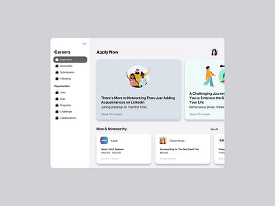 Careers App challenge collaboration gig ipad ixd job labour learning talent ux design