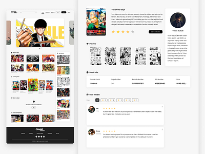 Web Comic Landing Page comic design desktop version landing page manga manhwa online comic ui ux web comic