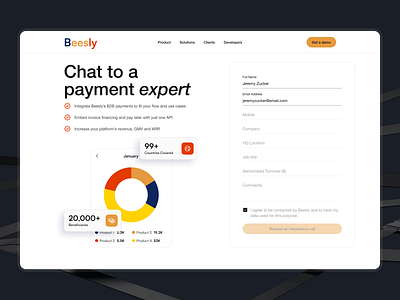 Beesly - Chat Page b2b business chat contact us dashboard design landing page payment saas ui ui ux uidesign ux web design website