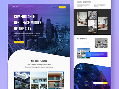 Light City - Real Estate Landing Page city graphic design hero landing page product design property real estate ui web design website