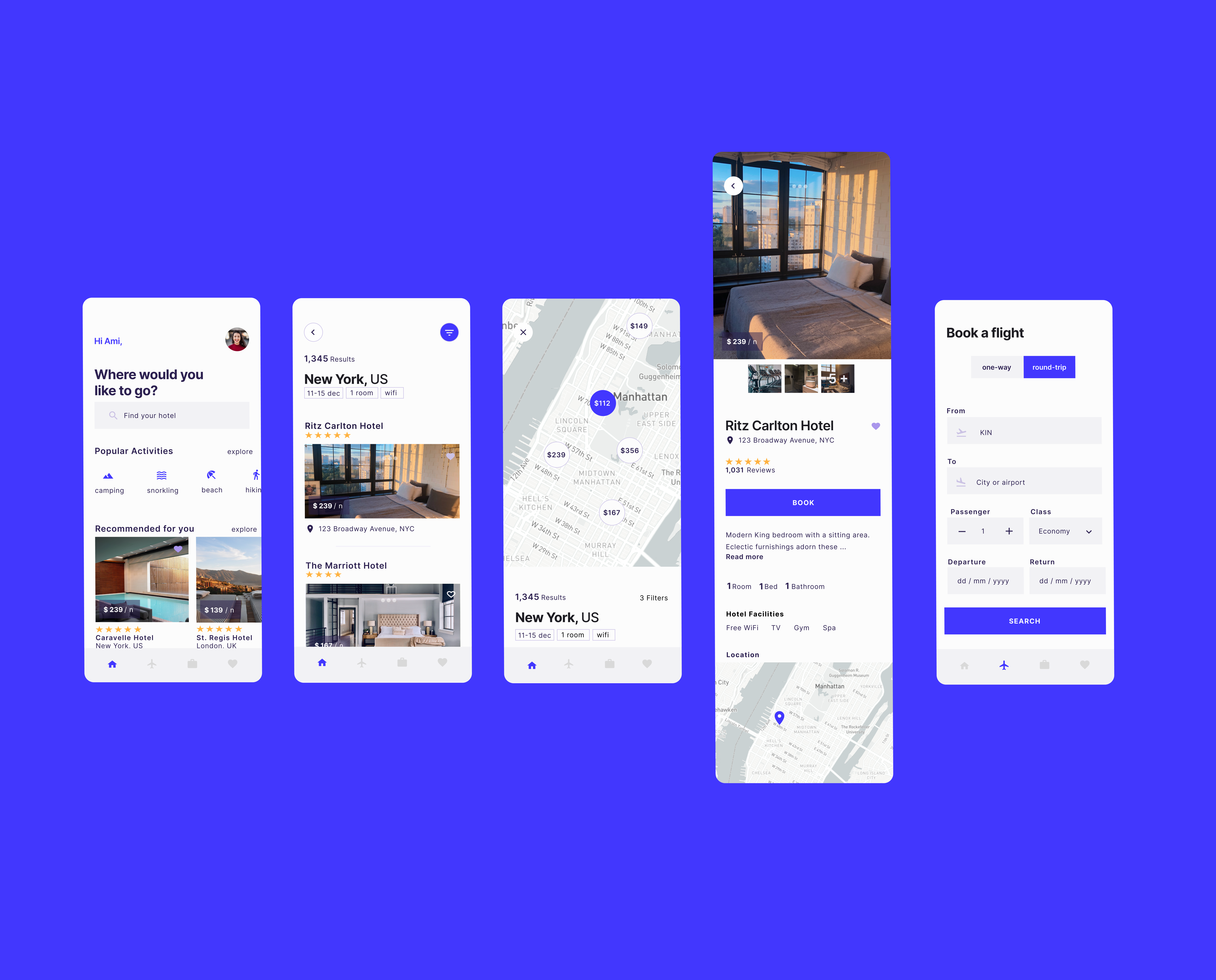 Example of Travel booking app
