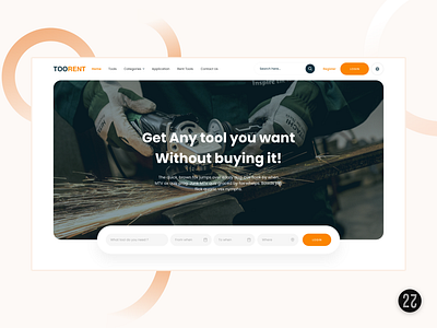 TooRent – Website UX/UI design branding building construction home landing page renovation rent rent app rent tools rental style guide tool ui ux webdesign website design