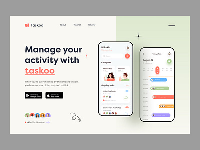 Taskoo - Task Manage Website landing landing page landingpage saas task task app task management task website ui uiux ux web web design web page web site webdesign website website design