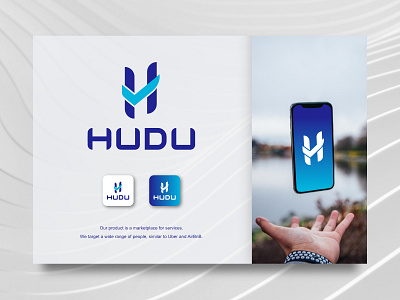HUDU logo Concept app brand clean flat graphic design icon illustration logo tech technology uber ui vector
