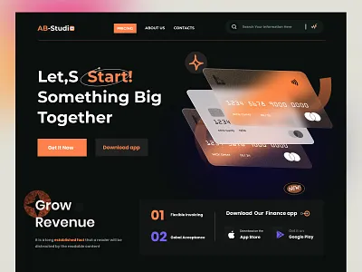 Financial landing page home page design homepage design interface landing page landing page design landing page interaction design product startup ui ux web website website design website design interaction