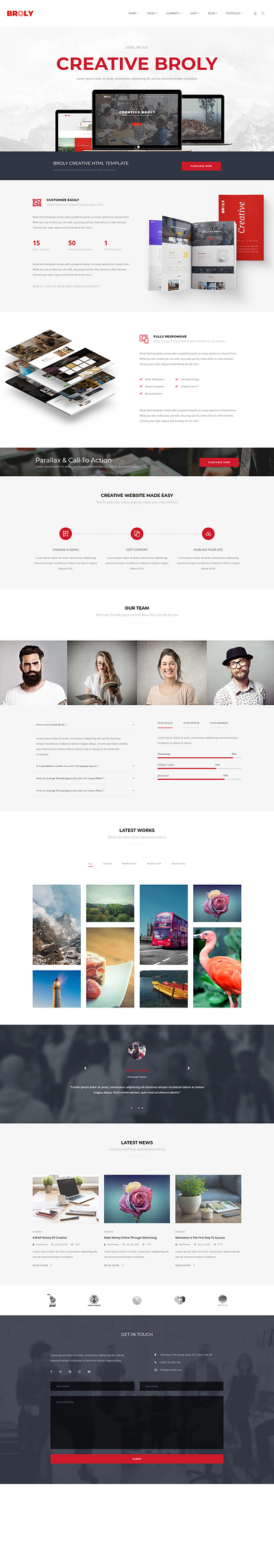 Broly - Creative Multi-Concept HTML Template creative design html template interior design html template minimal portfolio html template one page html web template startup agency html template