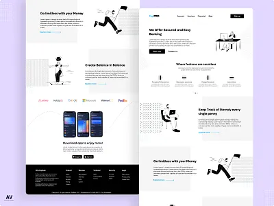 Online Bank Website UI Design 2021 branding creative creative design design flat landing page design minimalistic trending ui uiux ux