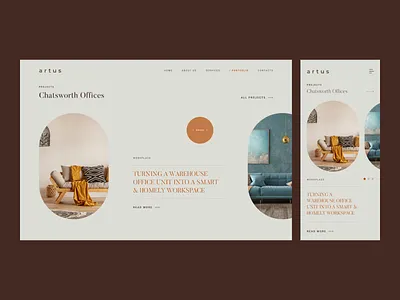 Interior design portfolio architect art branding company design homepage illustration interior interior design landing page logo minimal mockup property real state ui ux web web design website