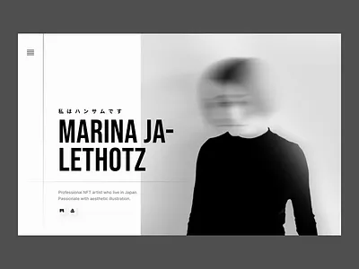 Marina - NFT Illustration Artist Portfolio auction awwwards clean crypto crypto art eth etherium freelancer inspiration landing page layout light minimalist nft photographer portfolio token typography web design website