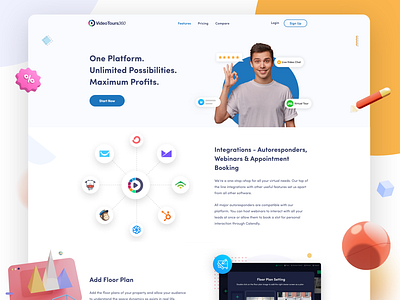 VideoTours360 - Virtual Tours Feature Page 360 video design feature page figma landing page uiux virtual vr web design