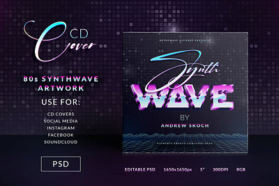 80s Synthwave Cover Artwork 80s back backup backupgraphic branding chand design illustration logo retro